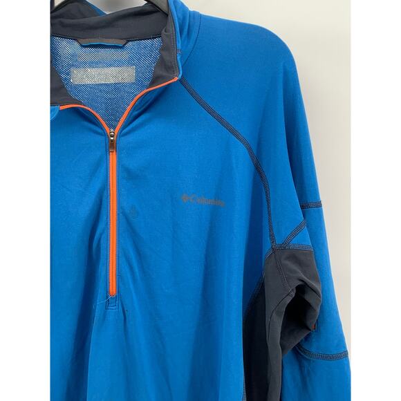COLUMBIA Men's Blue Omni-Heat Thermal Comfort Half-Zip Pullover Sweater SZ L - Picture 5 of 11